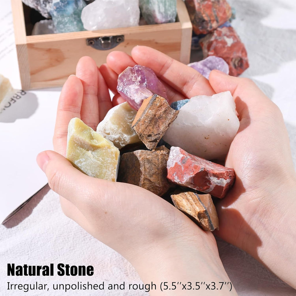 3LB Assorted Natural Stone Mix Raw Gemstone Rough Stones Crystals A609