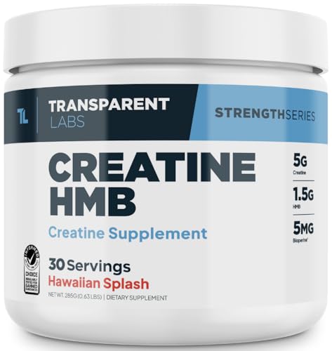 Pre-Workout Powder (30 Servings, Strawberry Lemonade) & Creatine HMB (30 Servings, Hawaiian Splash) E96446