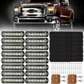16Pcs Amber White LED Emergency Strobe Lights T21208