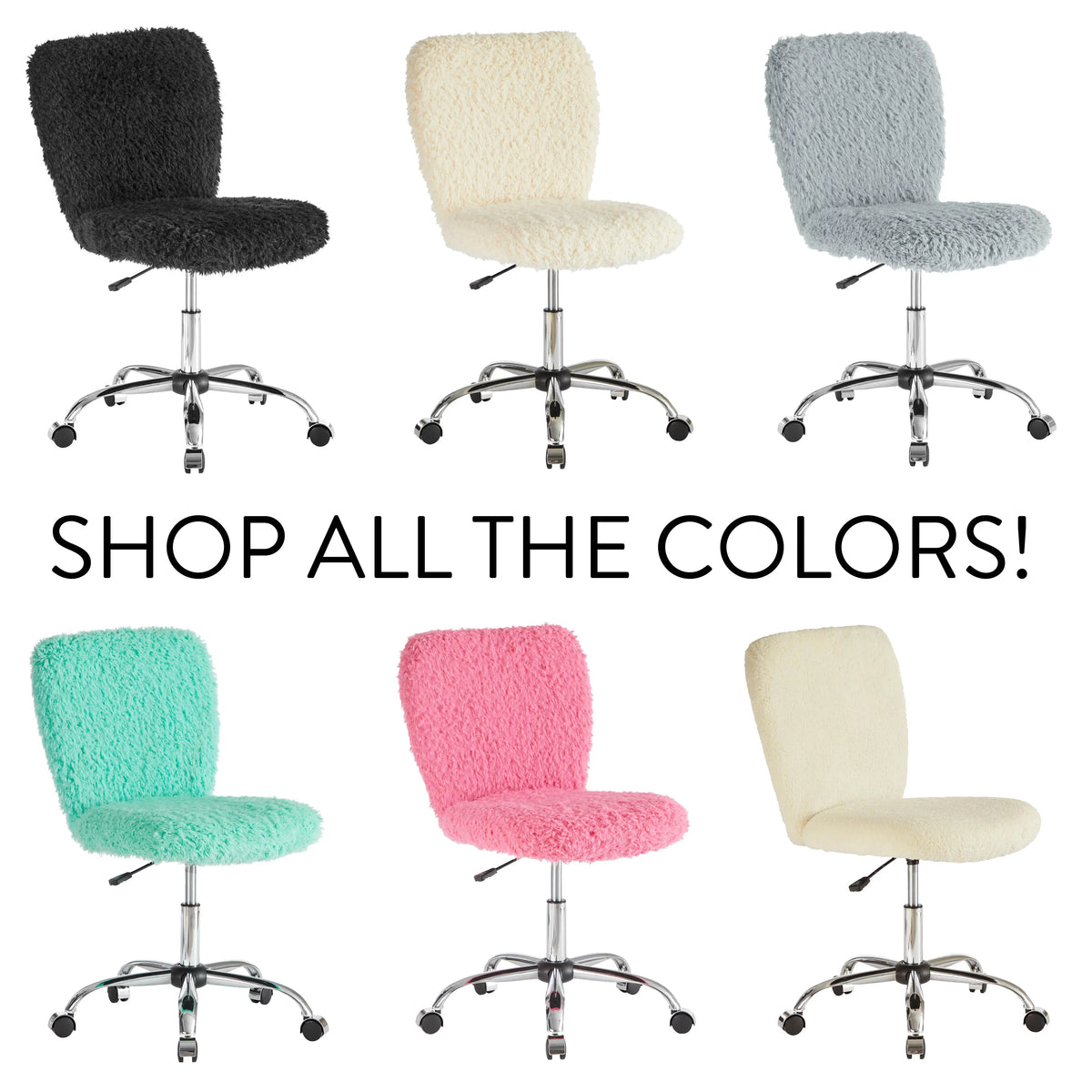 Faux Fur Armless Swivel Office Chair M222