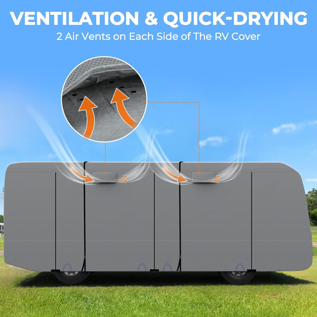 RV Cover Anti-UV Breathable Rip-Stop for 38’-42’ Motorhome I472967