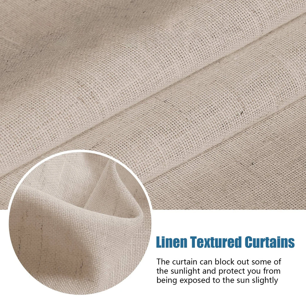 Linen Tie Curtains, Thermal Blackout Panels Y668