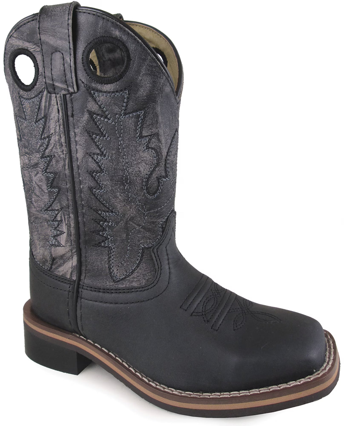 Black Square Toe Western Boot D6680