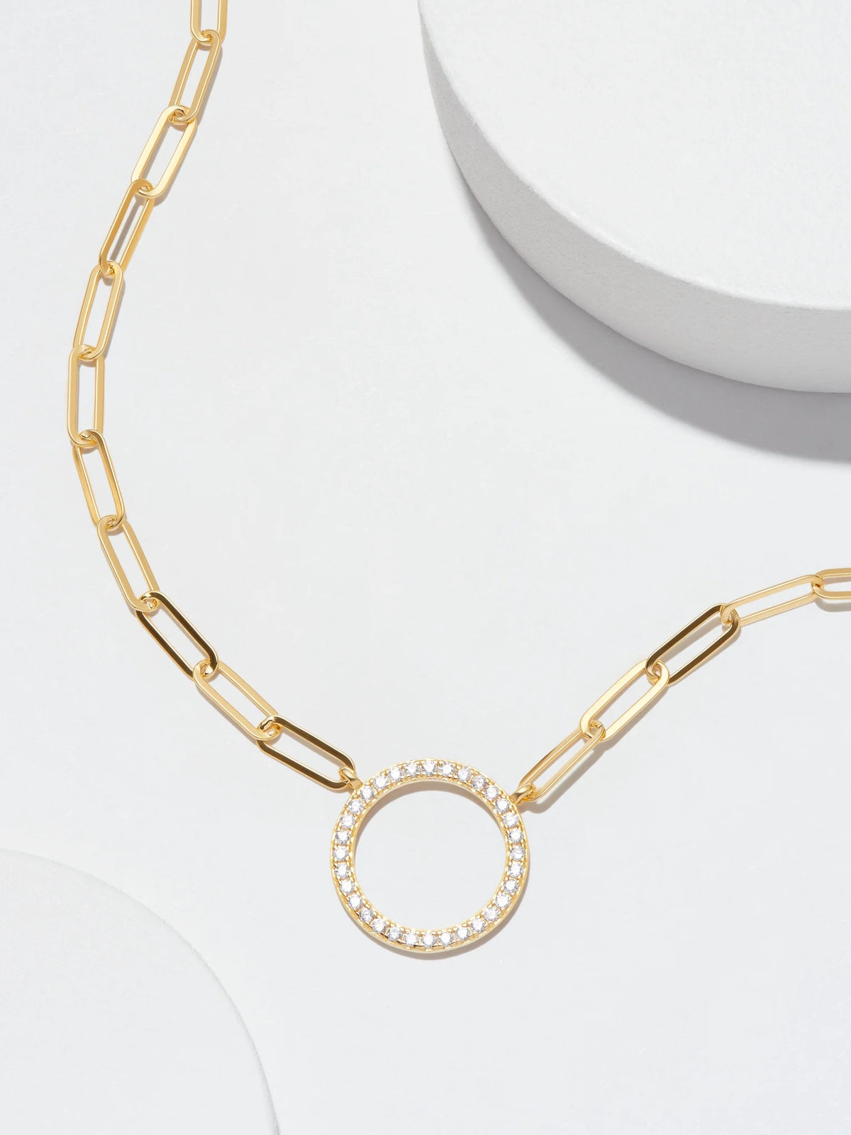 18K Gold Over Sterling Silver Paperclip Necklace, 18" + 2" Extension K9314
