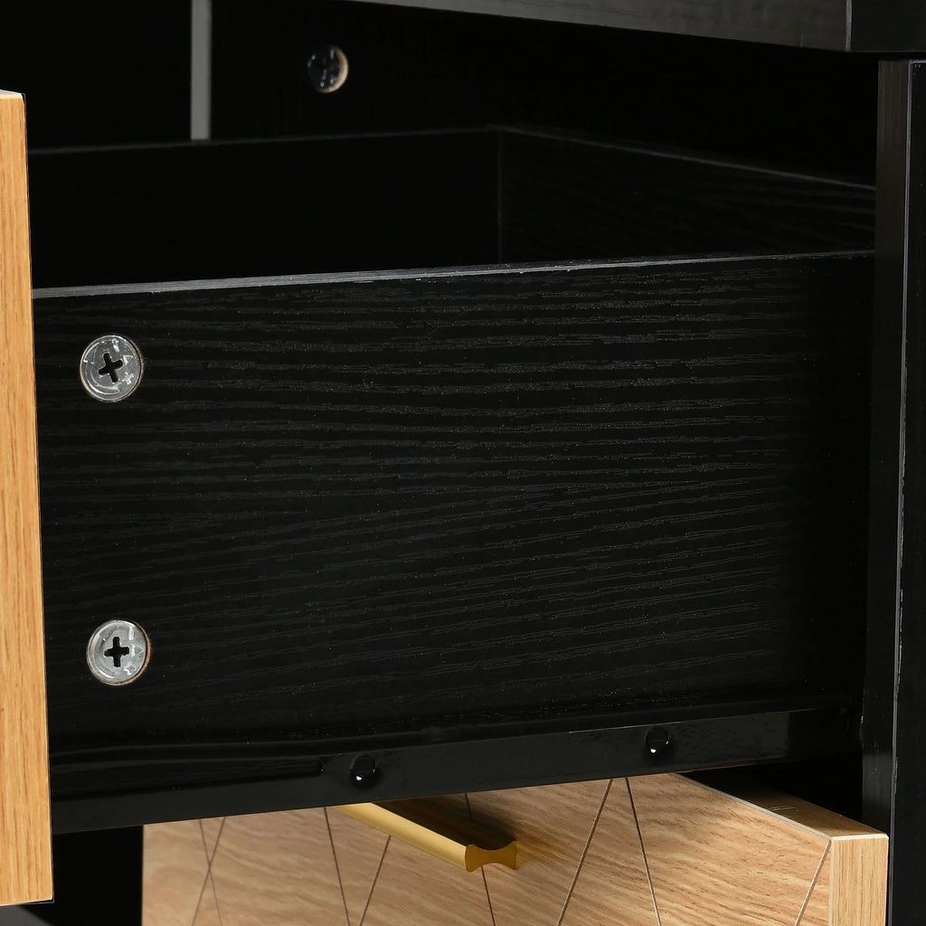 Black 59 Inch L Shaped Desk with File Cabinet and Storage Shelves H6113