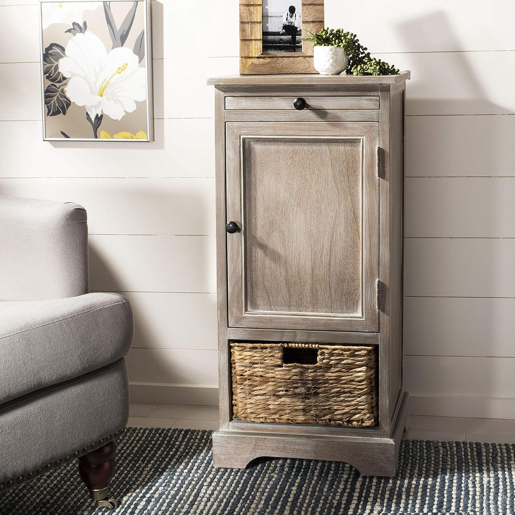 Vintage Grey Tall Storage Unit Q734912