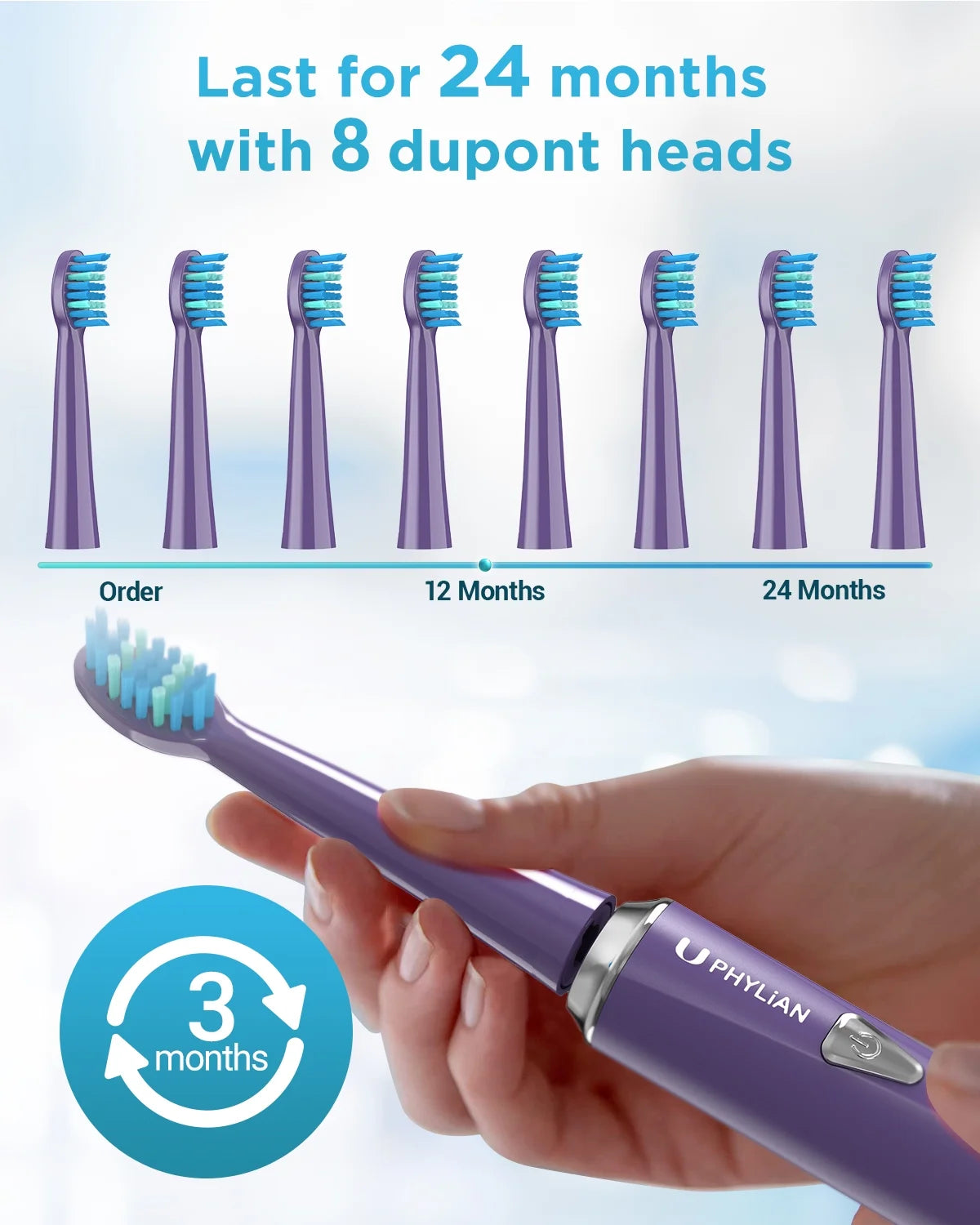 Sonic Electric Toothbrush with 8 Brush Heads K5949