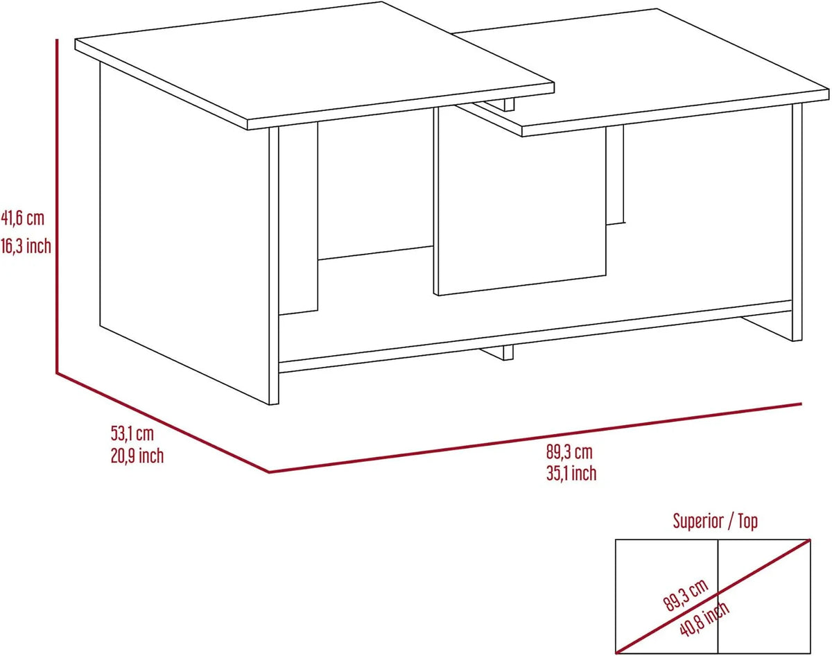 Espresso Coffee Table with Open Storage Z86312