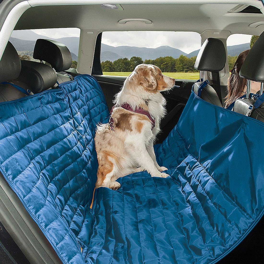 Khaki Heather Charcoal Grey Dog Car Hammock Seat Cover Pack of 2 I958497