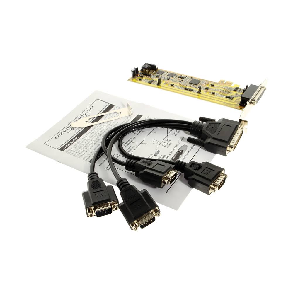Quad Port Serial RS422/485 PCIe Card with DB44 Cable C9458