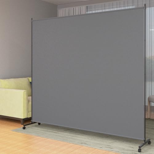 Height Adjustable Single Panel Room Divider with Caster Wheels and Brakes U579298