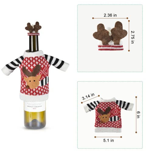 3Pack Christmas Wine Bottle Covers Reindeer Red R5395