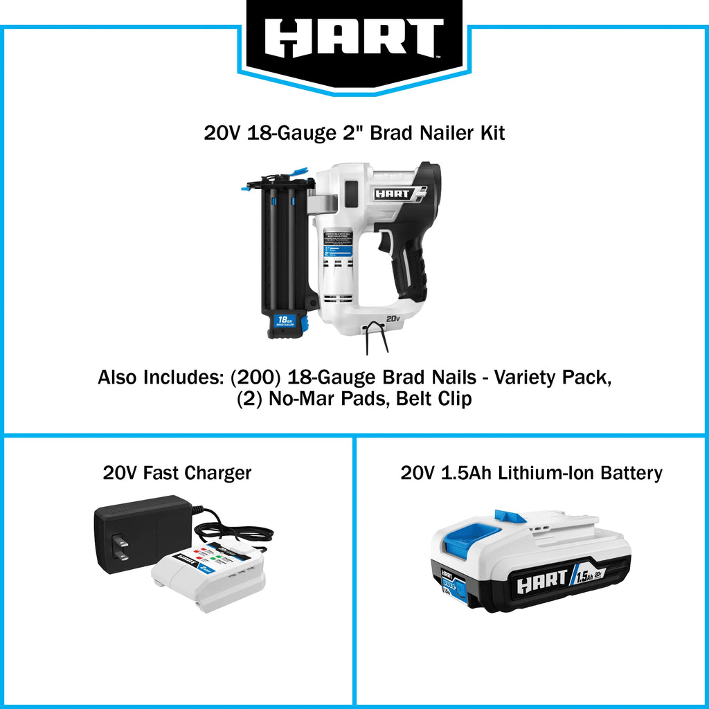 20-Volt 18-Gauge Battery-Powered Brad Nailer Kit T745