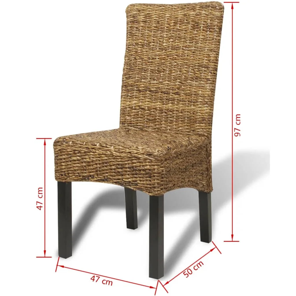 Dining Chairs 2 pcs Abaca and Solid Mango Wood N447623