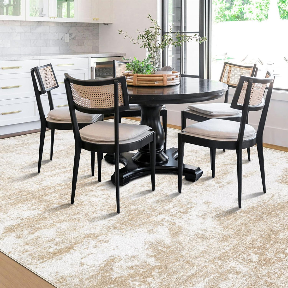 Beige 8x10 Washable Area Rug E811665