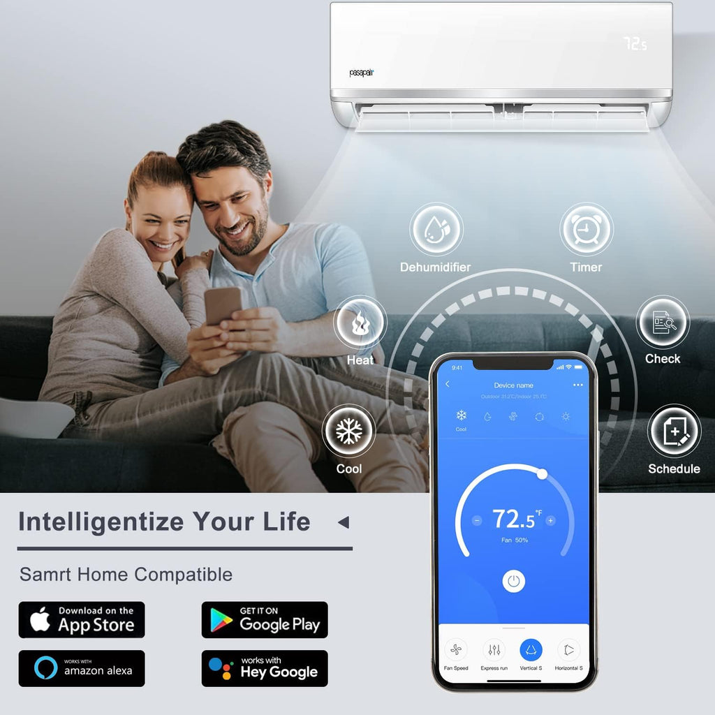 12,000 BTU WiFi Enabled Ductless Mini Split Air Conditioner T60607