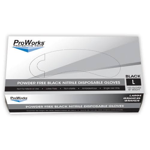 Black Nitrile Textured Grip 3 Mil Powder Free Large C27730