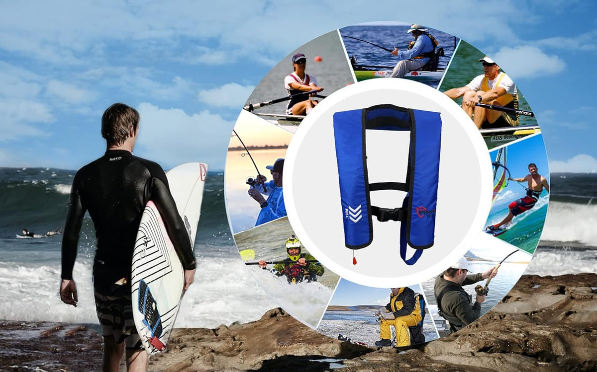 Blue Auto Inflatable Life Jacket Q21981