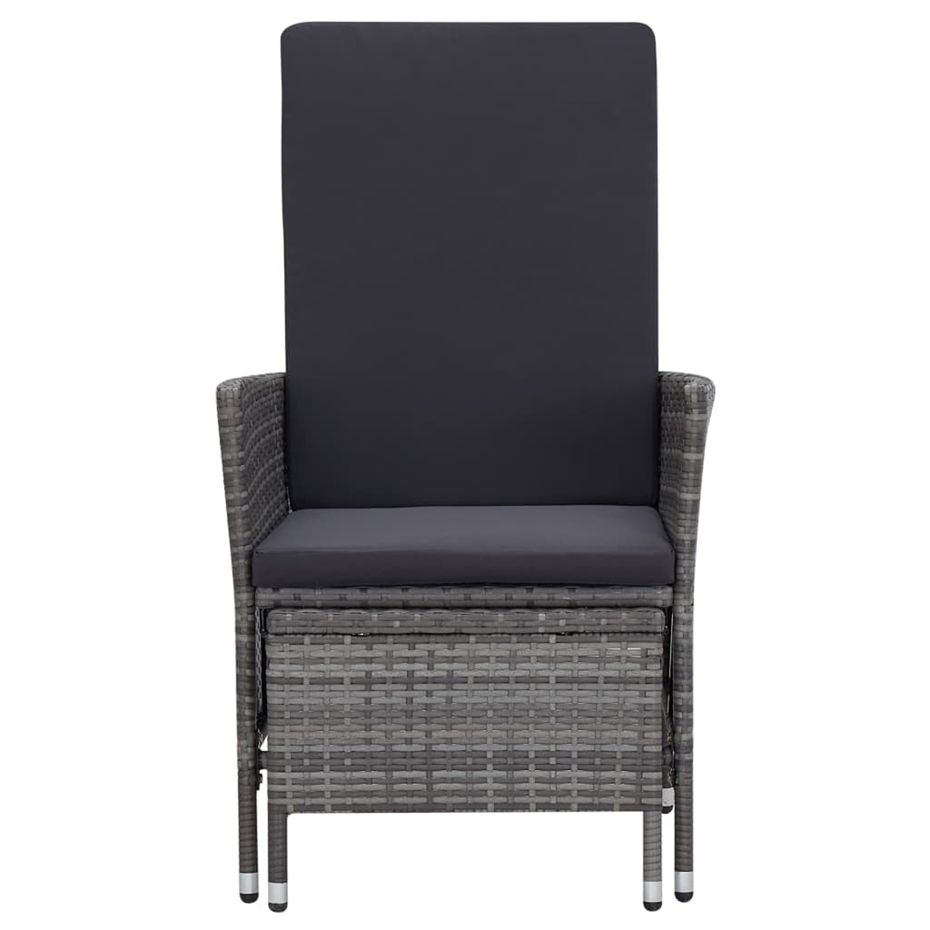 2 Piece Gray Poly Rattan Outdoor Lounge Set with Cushions A212