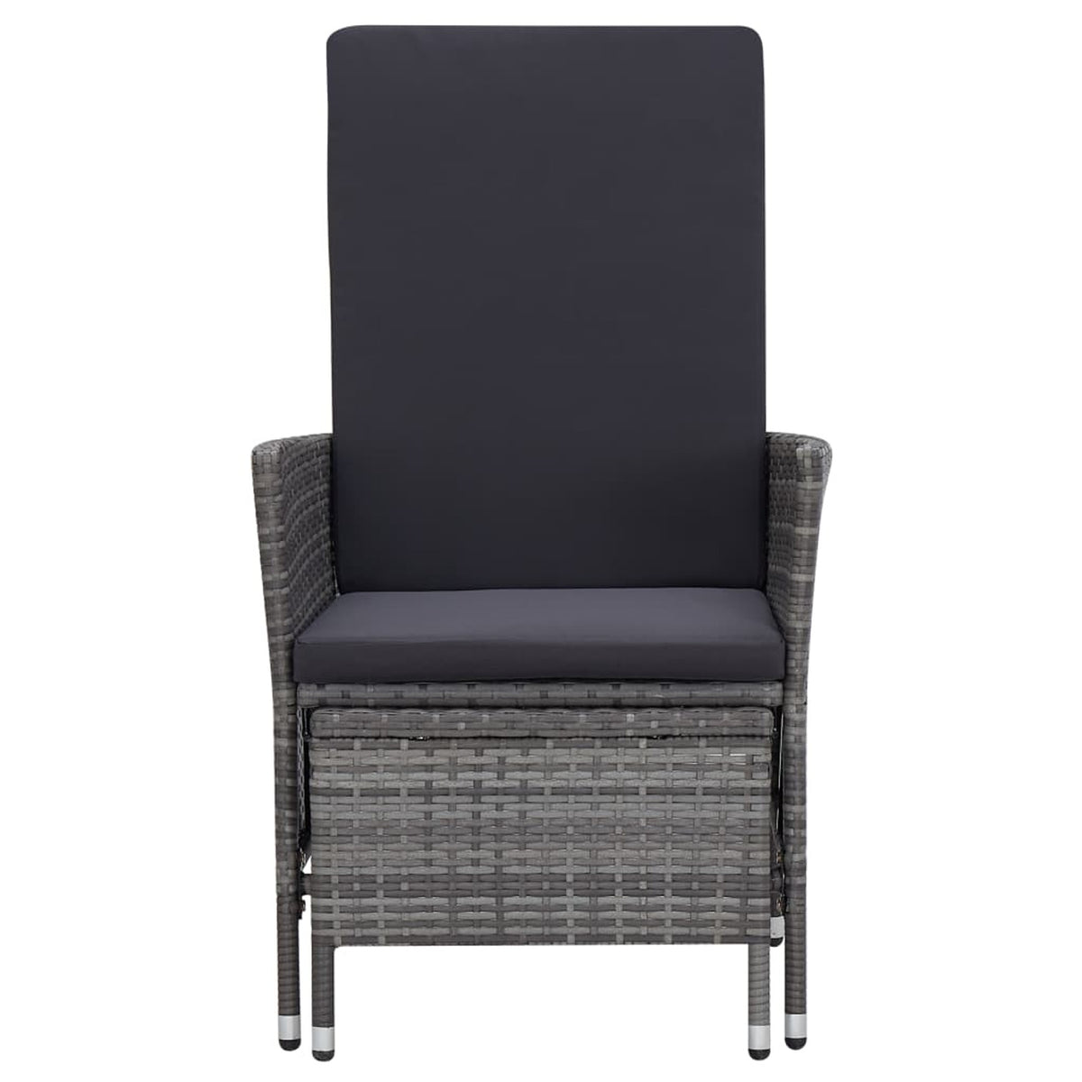 2 Piece Gray Poly Rattan Outdoor Lounge Set with Cushions A212