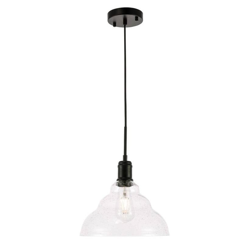 Black Seeded Glass 1-Light Table Lamp V371103