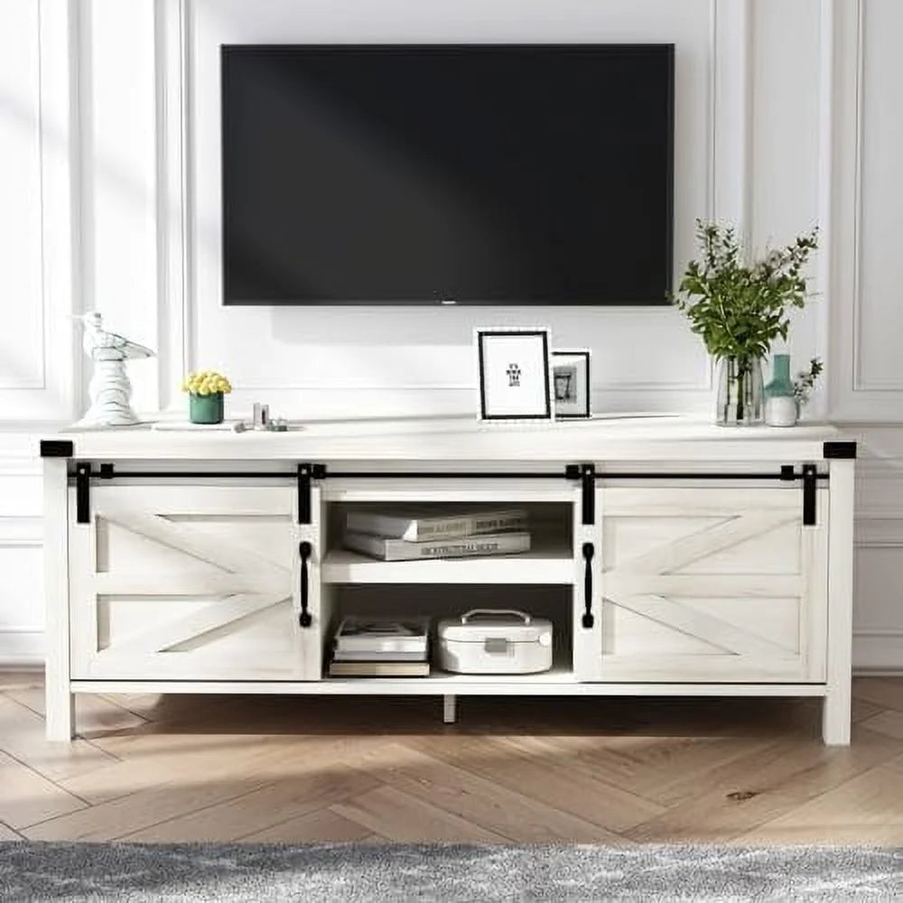 Farmhouse Coffee Table with Sliding Barn Doors E705