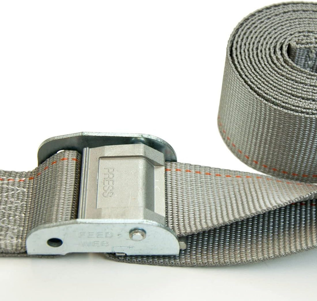Logistic Strap for E Track, Cam Buckle - 16 Foot, 6 Pack - Gray P505