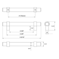 Satin Nickel Bar Cabinet Handle Pull 25 Pack F1345