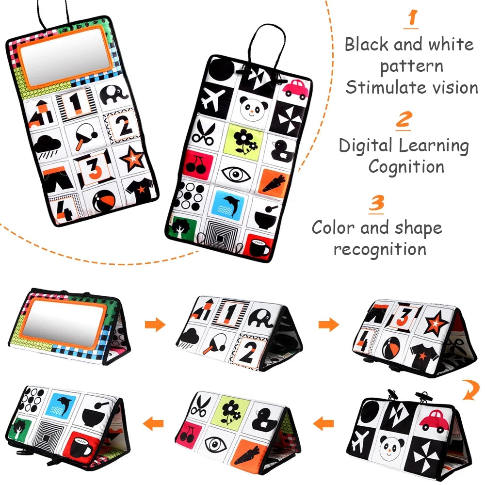 Black and White Tummy Time Floor Mirror D478