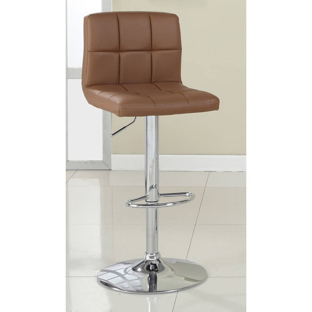 White Leatherette Bar Stool F5593
