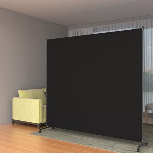 Height Adjustable Single Panel Room Divider with Caster Wheels and Brakes U579298