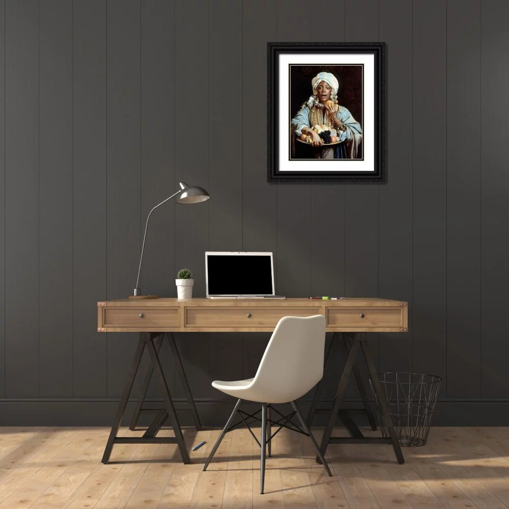 Black Ornate Wood Framed Museum Art Print F9209