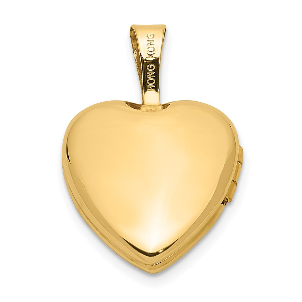 14k Gold 12mm .01ct. Diamond Photo Locket Pendant Necklace H73682