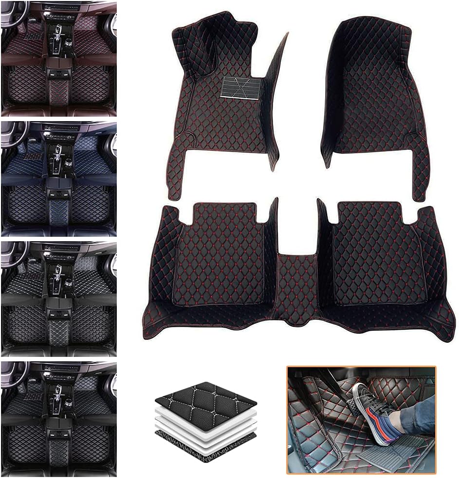 Red Waterproof Non-Slip Full Coverage Car Floor Mats M48524