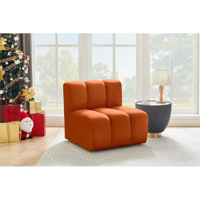 Cognac Velvet Straight Chair U52698
