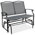 2-Person Outdoor Swing Glider Steel Patio Loveseat Gray U7781