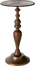 Antique Brass Finish Cast Metal Accent Side Table J896273