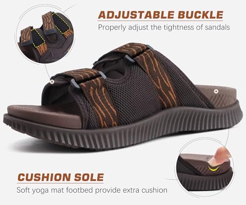 Mens Orthotic Sandals Athletic Recovery Sport Slides Adjustable Strap Open Toe Walking Sandals O68521