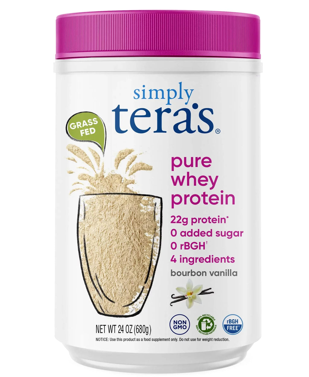 Pure Whey Protein Powder Bourbon Vanilla Flavor Q254170