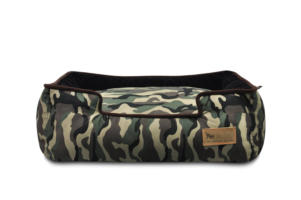 Camouflage Lounge Dog Bed - Green - Large H841