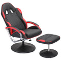 Red Adjustable Upholstered Swivel Recliner with Ottoman E99960