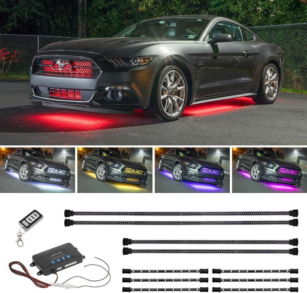 4pc Underbody & 6pc Interior LED Lighting Kit with Control Box & Remote X856068