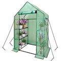 Walk-In Greenhouse Kit with Cover, 3 Tiers 6 Shelves, Portable Greenhouse with Observation Windows, PE Door, Ground Pegs & Ropes W650