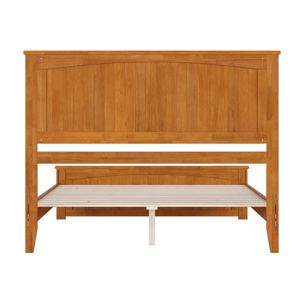 Queen Solid Wood Low Profile Platform Bed with Footboard K996