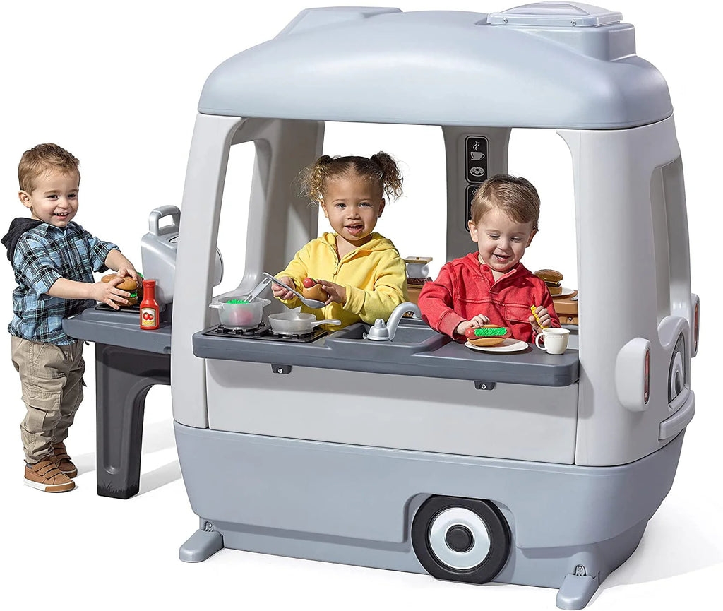 Gray Toddler Outdoor Playhouse with 50pc Accessory Set S455465