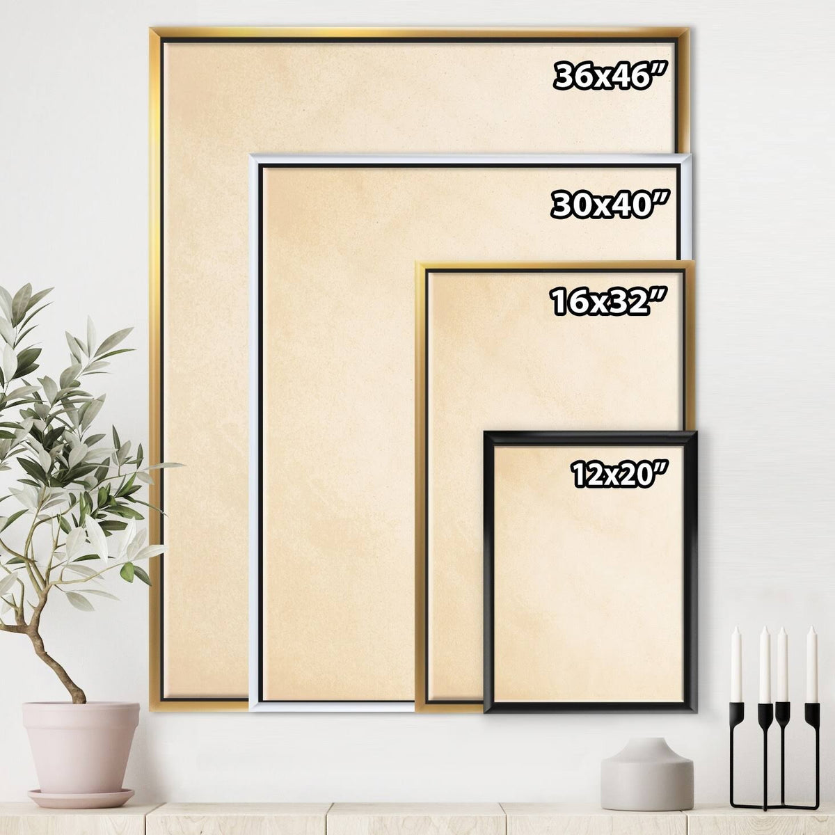 Yellow Explosion Blocks Framed Canvas, 16 inch x 32 inch B36293