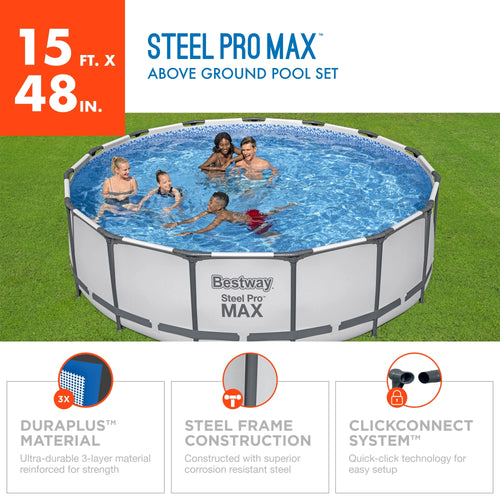 15' x 48" Prismatic Stone Above Ground Pool Set L2343