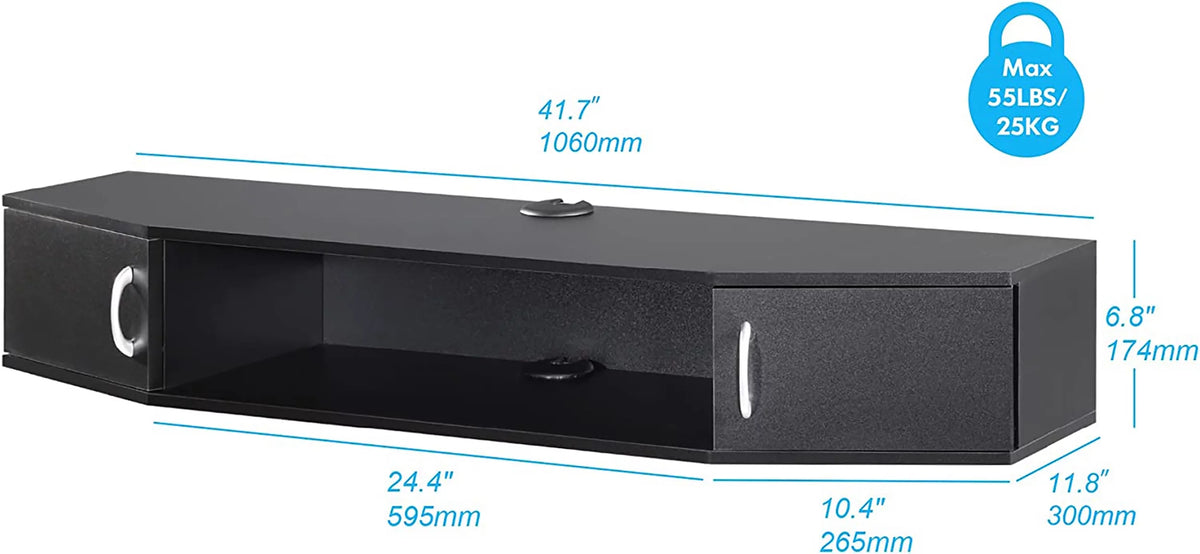 Floating TV Stand with LED Lights and Storage Cabinets P198