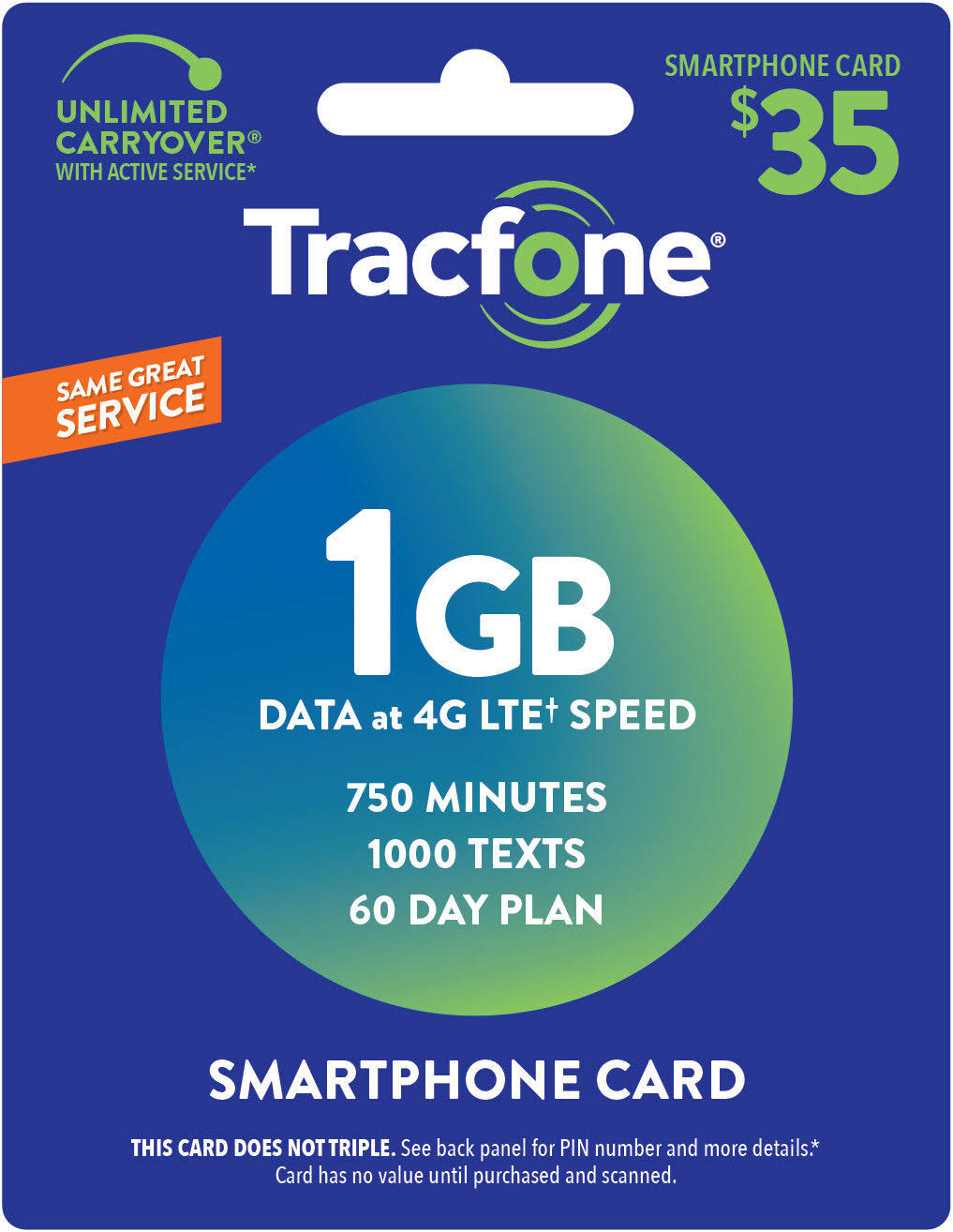 60 Days 750 Minutes 1000 Texts 1GB Data Smartphone Plan Q706