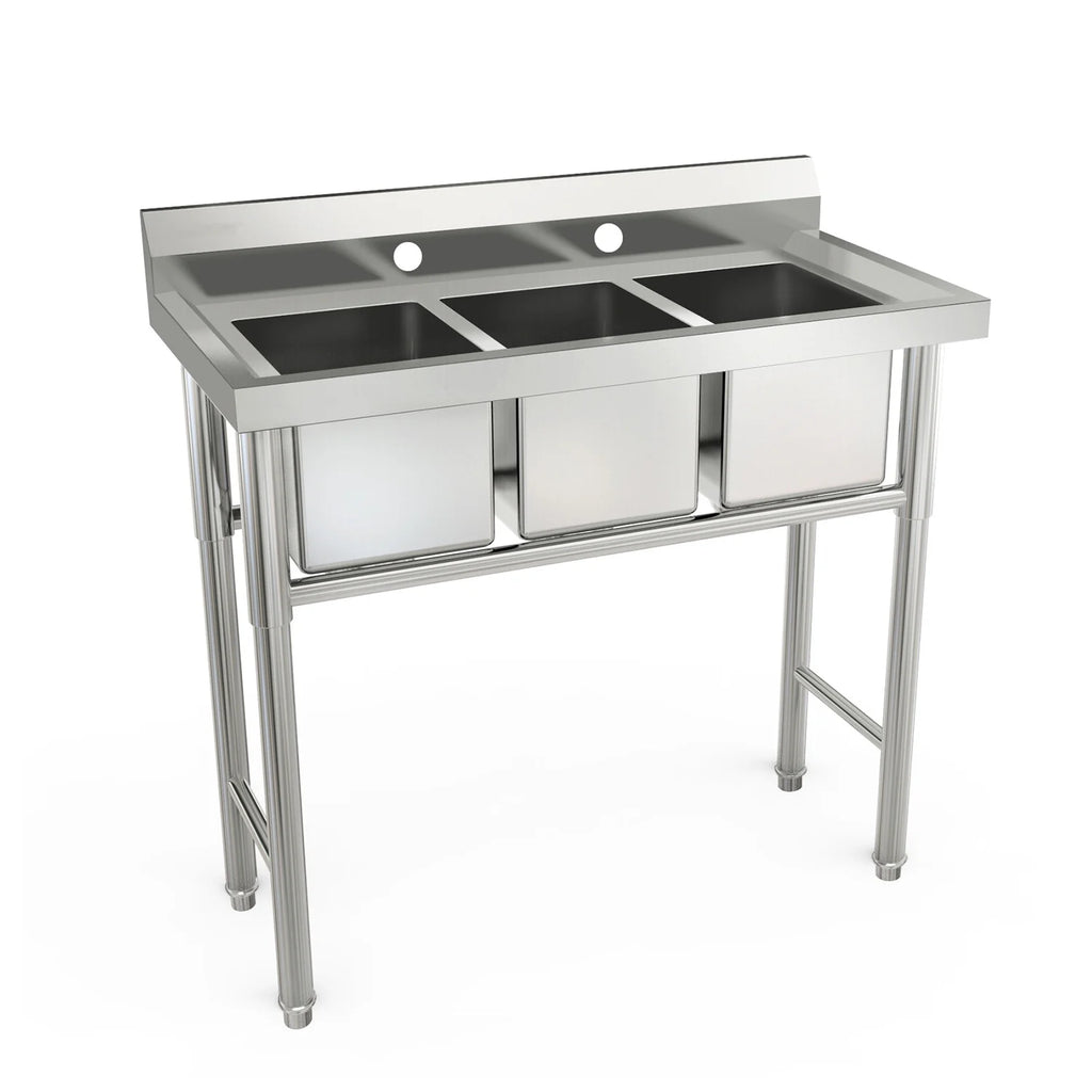 39" 3 Compartment Stainless Steel Sink E52239